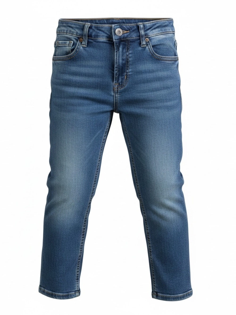 Zara Kids Size 7 (122) Blue Denim Jeans Straight Leg Medium Wash